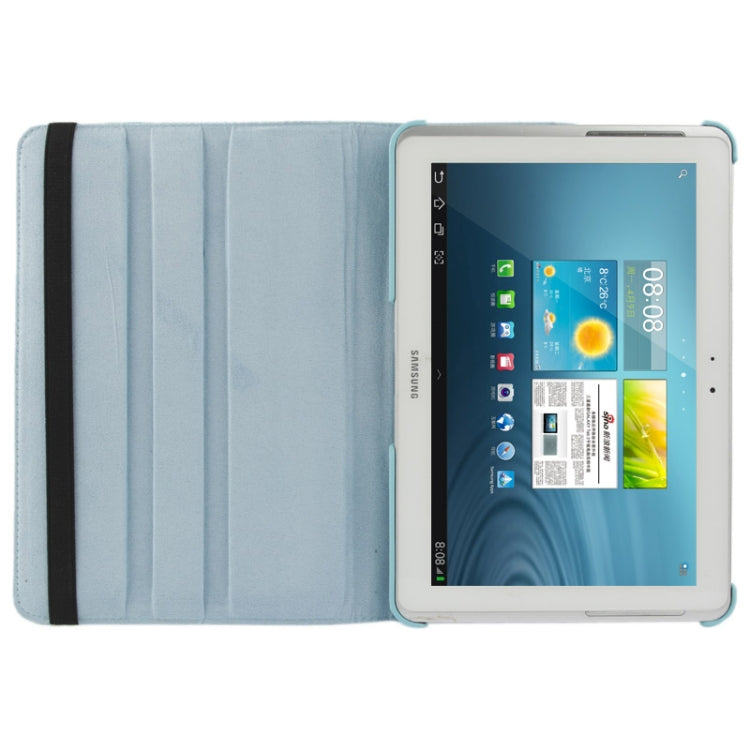 360 Degree Rotatable Litchi Texture Leather Case with Holder for Galaxy Tab 2 (10.1) / P5100(Blue) by buy2fix