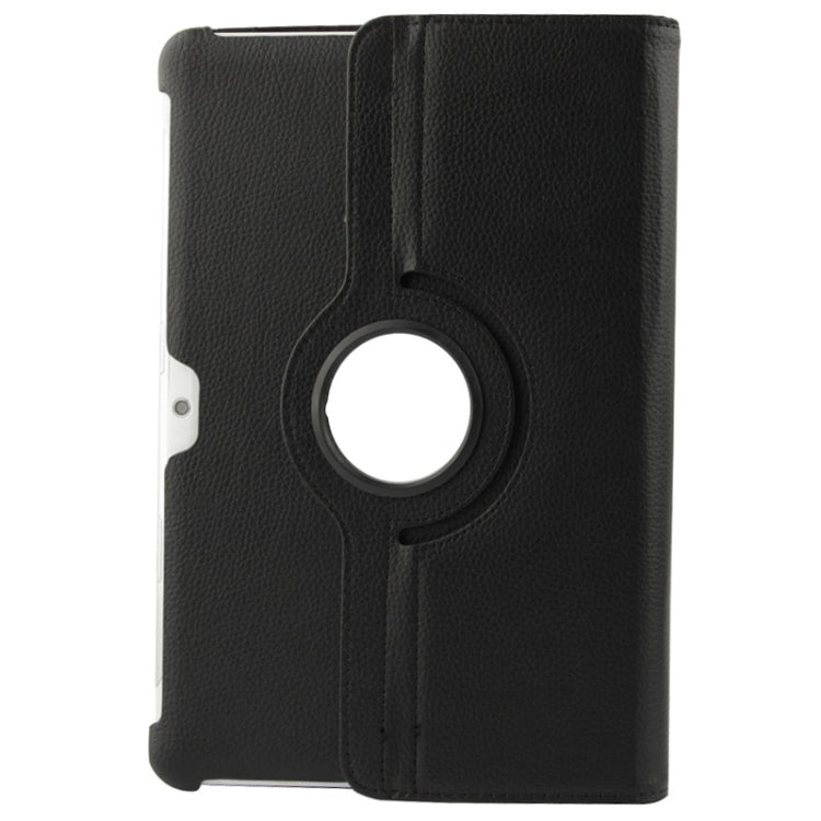 360 Degree Rotatable Litchi Texture Leather Case with Holder for Galaxy Tab 2 (10.1) / P5100(Black) by buy2fix