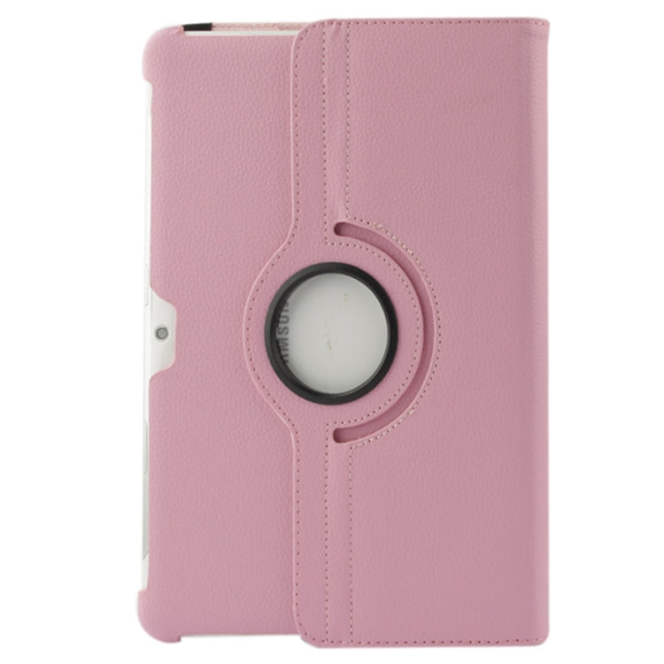 360 Degree Rotatable Litchi Texture Leather Case with Holder for Galaxy Tab 2 (10.1) / P5100(Pink) by buy2fix