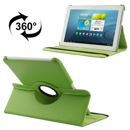 360 Degree Rotatable Litchi Texture Leather Case with Holder for Galaxy Tab 2 (10.1) / P5100(Green) by buy2fix