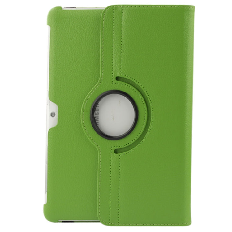 360 Degree Rotatable Litchi Texture Leather Case with Holder for Galaxy Tab 2 (10.1) / P5100(Green) by buy2fix