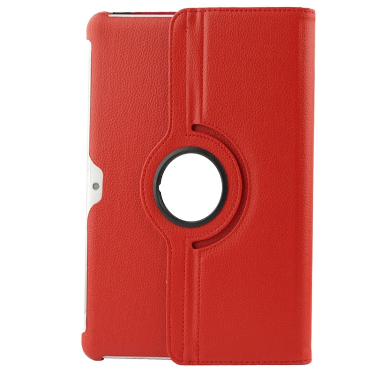 360 Degree Rotatable Litchi Texture Leather Case with Holder for Galaxy Tab 2 (10.1) / P5100(Red) by buy2fix