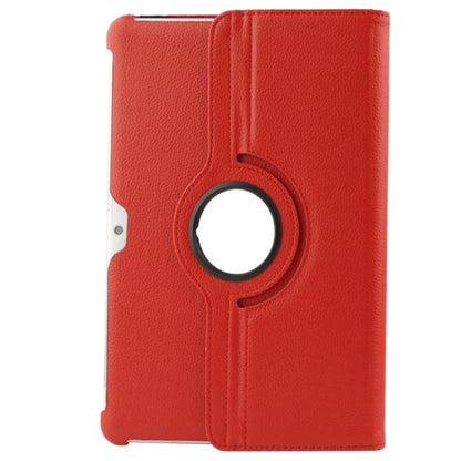360 Degree Rotatable Litchi Texture Leather Case with Holder for Galaxy Tab 2 (10.1) / P5100(Red) by buy2fix