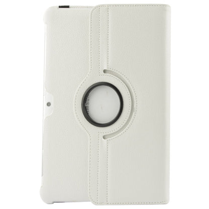 360 Degree Rotatable Litchi Texture Leather Case with Holder for Galaxy Tab 2 (10.1) / P5100(White) by buy2fix