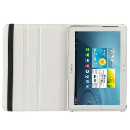 360 Degree Rotatable Litchi Texture Leather Case with Holder for Galaxy Tab 2 (10.1) / P5100(White) by buy2fix