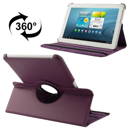 360 Degree Rotatable Litchi Texture Leather Case with Holder for Galaxy Tab 2 (10.1) / P5100(Purple) by buy2fix