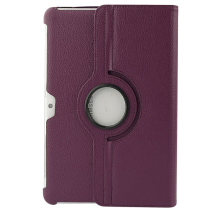 360 Degree Rotatable Litchi Texture Leather Case with Holder for Galaxy Tab 2 (10.1) / P5100(Purple) by buy2fix