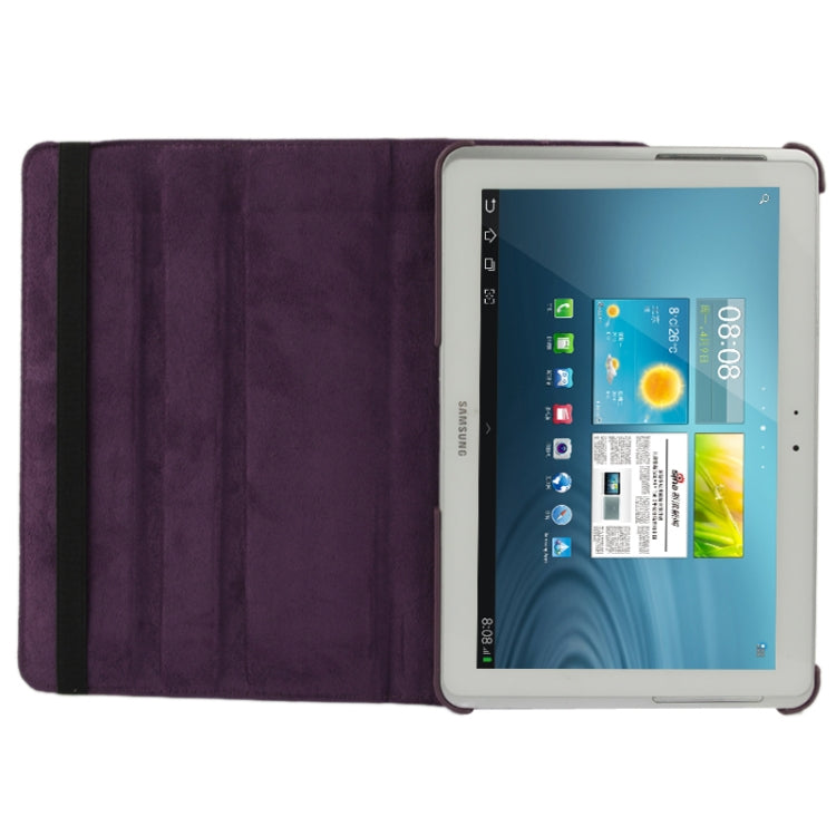 360 Degree Rotatable Litchi Texture Leather Case with Holder for Galaxy Tab 2 (10.1) / P5100(Purple) by buy2fix