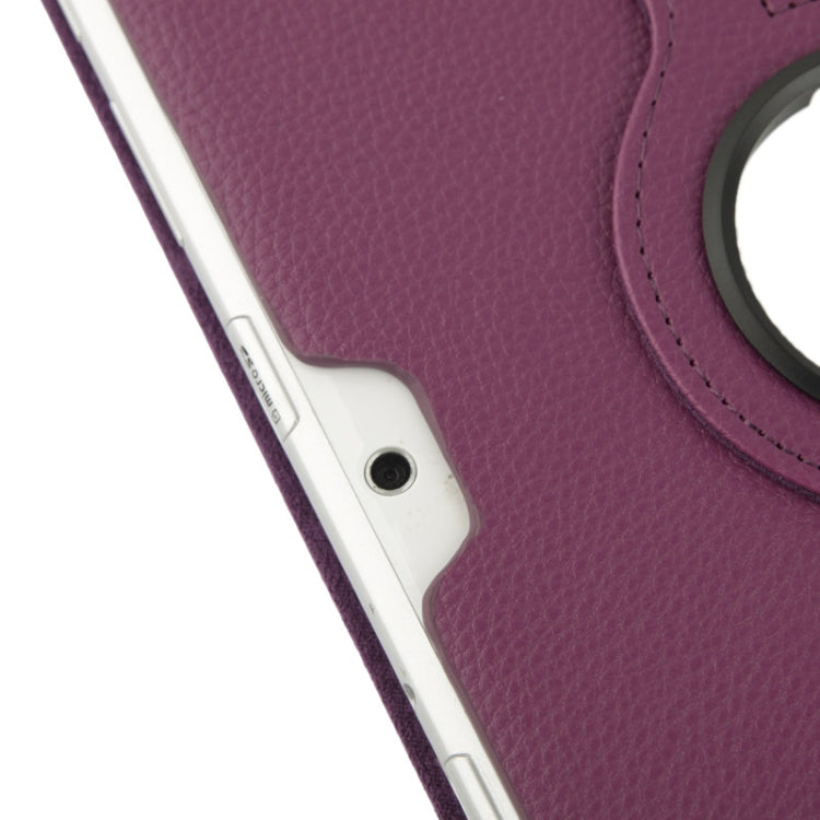 360 Degree Rotatable Litchi Texture Leather Case with Holder for Galaxy Tab 2 (10.1) / P5100(Purple) by buy2fix