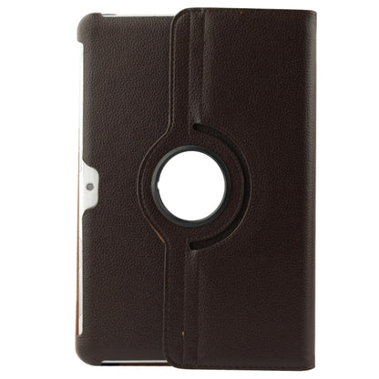 360 Degree Rotatable Litchi Texture Leather Case with Holder for Galaxy Tab 2 (10.1) / P5100(Brown) by buy2fix