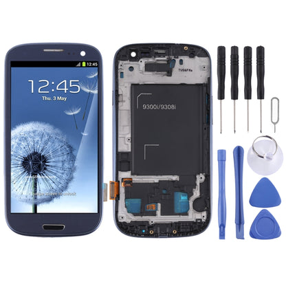Original Super AMOLED LCD Screen for Samsung Galaxy SIII / i9300 Digitizer Full Assembly with Frame (Blue) - LCD Screen by buy2fix | Online Shopping UK | buy2fix
