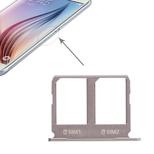 For Galaxy S6 2 SIM Card Tray (Gold)