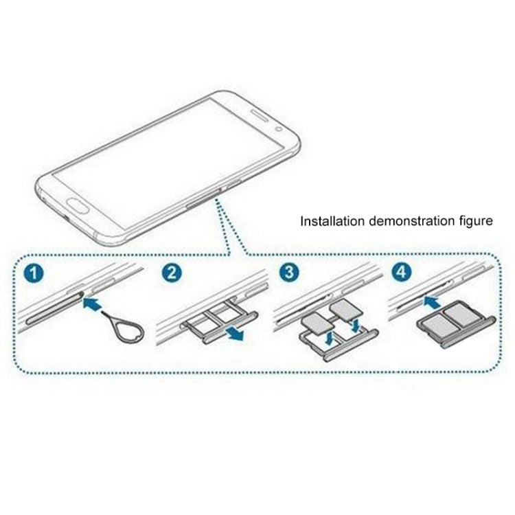 For Galaxy S6 2 SIM Card Tray (Silver) - Card Tray by buy2fix | Online Shopping UK | buy2fix