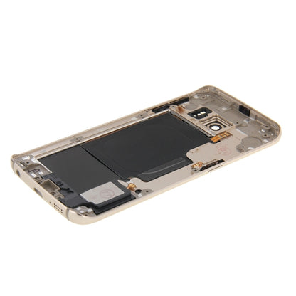 For Galaxy S6 Edge / G925 Full Housing Cover (Back Plate Housing Camera Lens Panel + Battery Back Cover ) (Gold) - Frame Bezel Plate by buy2fix | Online Shopping UK | buy2fix