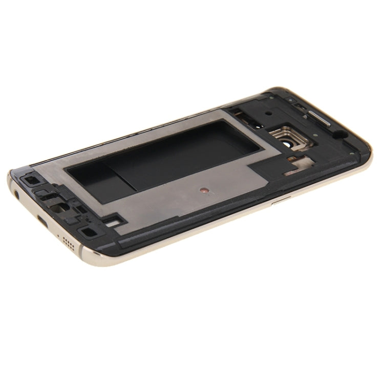 For Galaxy S6 Edge / G925 Full Housing Cover (Front Housing LCD Frame Bezel Plate + Back Plate Housing Camera Lens Panel + Battery Back Cover ) (Gold) - Frame Bezel Plate by buy2fix | Online Shopping UK | buy2fix