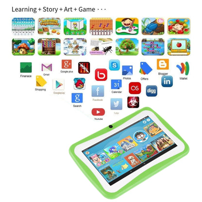 M755 Kids Education Tablet PC, 7.0 inch, 1GB+16GB, Android 5.1 Allwinner A33 Quad Core up to 1.3GHz, 360 Degree Menu Rotation, WiFi(Green) -  by buy2fix | Online Shopping UK | buy2fix