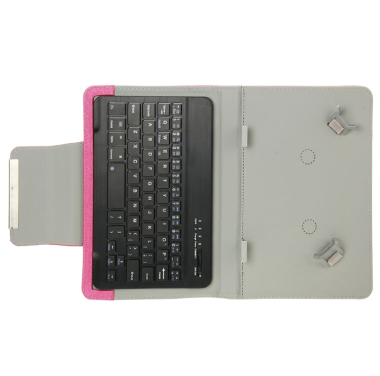 Universal Leather Tablet Case with Separable Bluetooth Keyboard and Holder for 7 inch Tablet PC(Magenta) - Universal Keyboard by buy2fix | Online Shopping UK | buy2fix