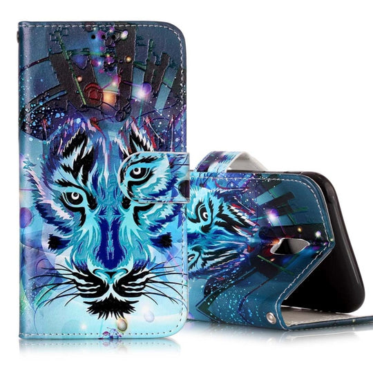 For Galaxy J3 (2017) (EU Version) Gloss Oil Embossed Wolf Pattern Horizontal Flip Leather Case with Holder & Card Slots & Wallet & Photo Frame
