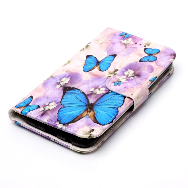 For Galaxy J3 (2017) (EU Version) Gloss Oil Embossed Purple Butterfly Pattern Horizontal Flip Leather Case with Holder & Card Slots & Wallet & Photo Frame by buy2fix