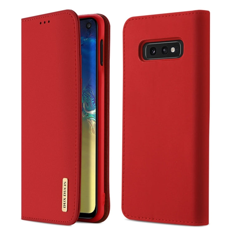 DUX DUCIS WISH Series TPU + PU + Leather Case for Galaxy S10 E, with Card Slots & Wallet (Red) - Galaxy Phone Cases by DUX DUCIS | Online Shopping UK | buy2fix