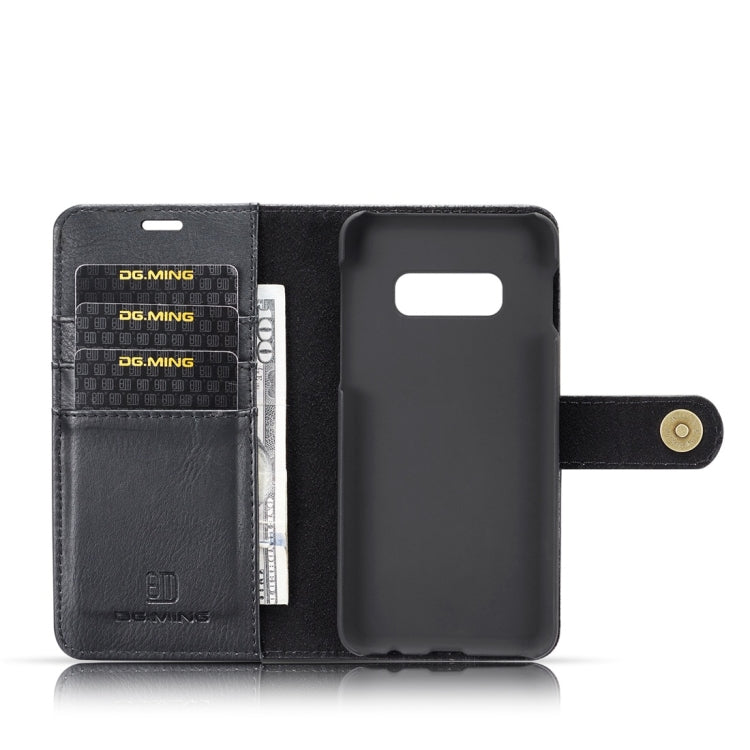 DG.MING Crazy Horse Texture Flip Detachable Magnetic Leather Case for Samsung Galaxy S10 E, with Holder & Card Slots & Wallet(Black) - Galaxy Phone Cases by DG.MING | Online Shopping UK | buy2fix