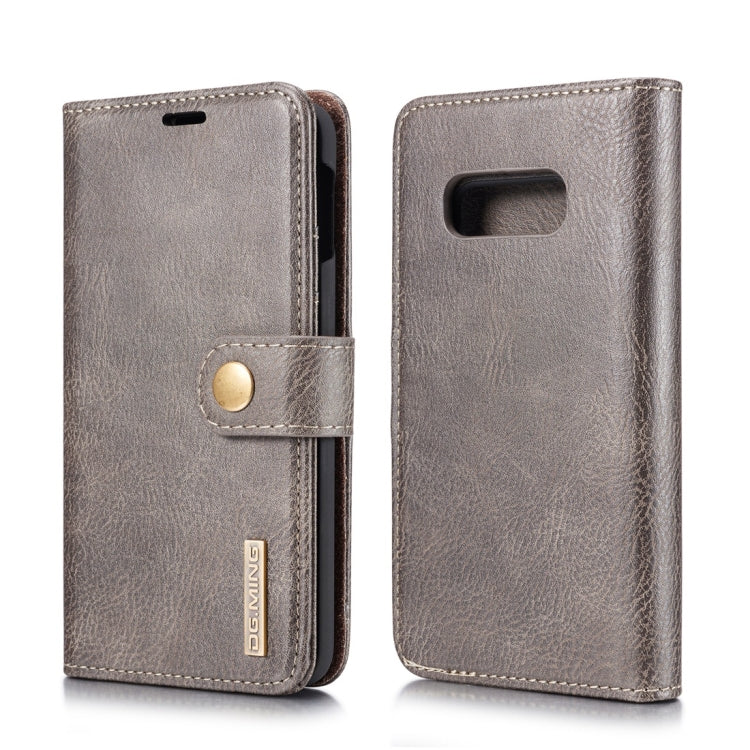 DG.MING Crazy Horse Texture Flip Detachable Magnetic Leather Case for Samsung Galaxy S10 E, with Holder & Card Slots & Wallet(Grey) - Galaxy Phone Cases by DG.MING | Online Shopping UK | buy2fix