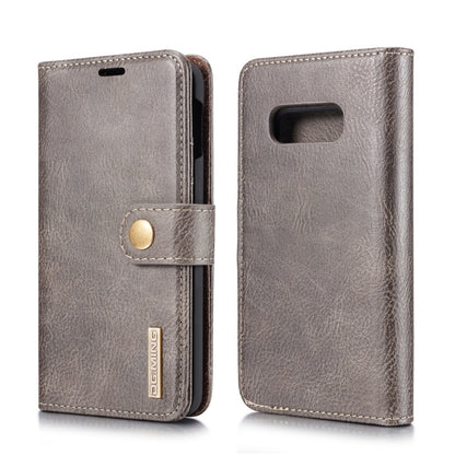 DG.MING Crazy Horse Texture Flip Detachable Magnetic Leather Case for Samsung Galaxy S10 E, with Holder & Card Slots & Wallet(Grey) - Galaxy Phone Cases by DG.MING | Online Shopping UK | buy2fix