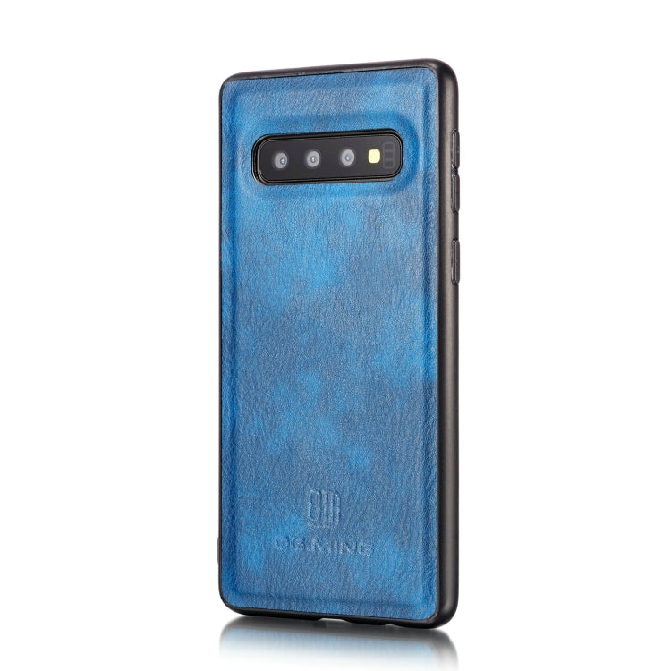 DG.MING Crazy Horse Texture Flip Detachable Magnetic Leather Case for Samsung Galaxy S10 E, with Holder & Card Slots & Wallet(Blue) by DG.MING