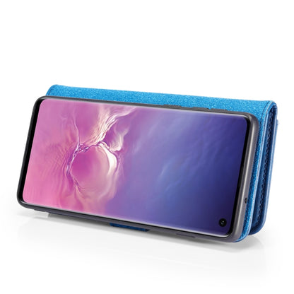 DG.MING Crazy Horse Texture Flip Detachable Magnetic Leather Case for Samsung Galaxy S10 E, with Holder & Card Slots & Wallet(Blue) by DG.MING