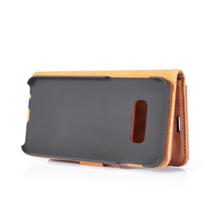 DG.MING Crazy Horse Texture Flip Detachable Magnetic Leather Case for Samsung Galaxy S10 E, with Holder & Card Slots & Wallet(Brown) - Galaxy Phone Cases by DG.MING | Online Shopping UK | buy2fix