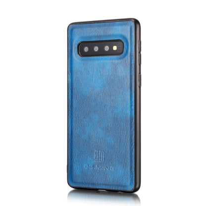 DG.MING Crazy Horse Texture Flip Detachable Magnetic Leather Case for Samsung Galaxy S10 Plus, with Holder & Card Slots & Wallet(Blue) by DG.MING