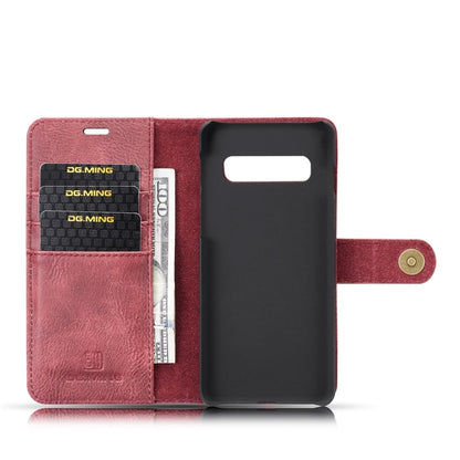 DG.MING Crazy Horse Texture Flip Detachable Magnetic Leather Case for Samsung Galaxy S10 Plus, with Holder & Card Slots & Wallet(Red) - Galaxy Phone Cases by DG.MING | Online Shopping UK | buy2fix