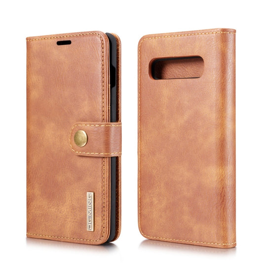 DG.MING Crazy Horse Texture Flip Detachable Magnetic Leather Case for Samsung Galaxy S10 Plus, with Holder & Card Slots & Wallet(Brown) - Galaxy Phone Cases by DG.MING | Online Shopping UK | buy2fix