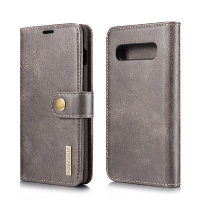 DG.MING Crazy Horse Texture Flip Detachable Magnetic Leather Case for Samsung Galaxy S10, with Holder & Card Slots & Wallet(Grey) - Galaxy Phone Cases by DG.MING | Online Shopping UK | buy2fix