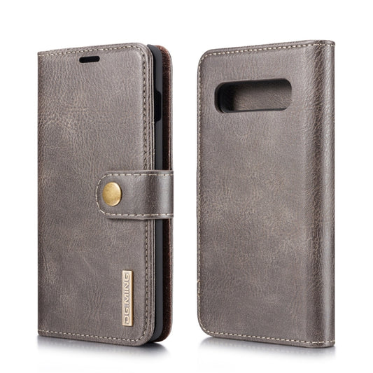 DG.MING Crazy Horse Texture Flip Detachable Magnetic Leather Case for Samsung Galaxy S10, with Holder & Card Slots & Wallet(Grey) - Galaxy Phone Cases by DG.MING | Online Shopping UK | buy2fix