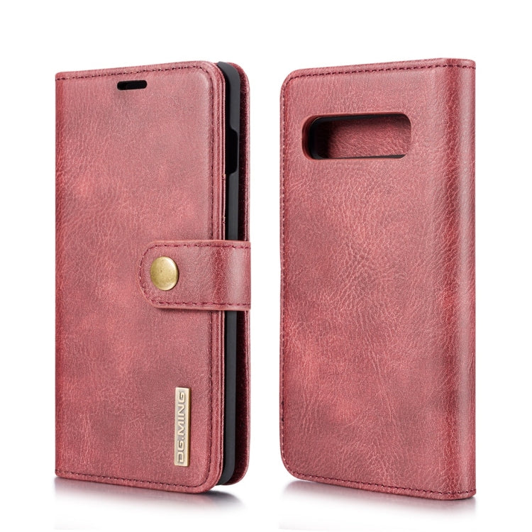 DG.MING Crazy Horse Texture Flip Detachable Magnetic Leather Case for Samsung Galaxy S10, with Holder & Card Slots & Wallet(Red) - Galaxy Phone Cases by DG.MING | Online Shopping UK | buy2fix
