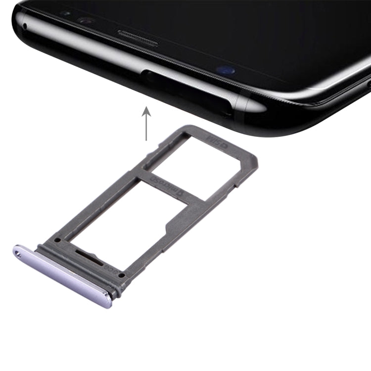 For Galaxy S8 SIM Card Tray + Micro SD Tray (Orchid Gray) - Card Tray by buy2fix | Online Shopping UK | buy2fix