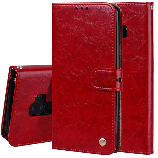 For Galaxy S9 Plus Oil Wax Texture Horizontal Flip Leather Case with Holder & Card Slots & Wallet(Red) by buy2fix