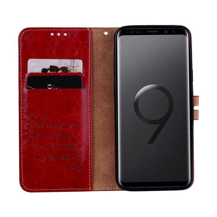 For Galaxy S9 Plus Oil Wax Texture Horizontal Flip Leather Case with Holder & Card Slots & Wallet(Red) by buy2fix