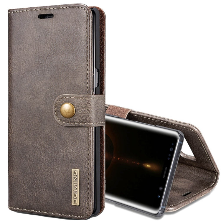 DG.MING for Galaxy Note 8 Crazy Horse Texture Horizontal Flip Detachable Magnetic Protective Case with Holder & Card Slots & Wallet (Grey) - Galaxy Phone Cases by DG.MING | Online Shopping UK | buy2fix
