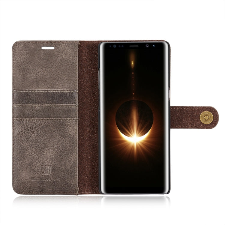 DG.MING for Galaxy Note 8 Crazy Horse Texture Horizontal Flip Detachable Magnetic Protective Case with Holder & Card Slots & Wallet (Grey) - Galaxy Phone Cases by DG.MING | Online Shopping UK | buy2fix
