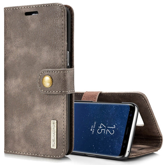 DG.MING for Galaxy S8+ / G955 Crazy Horse Texture Horizontal Flip Detachable Magnetic Protective Case with Holder & Card Slots & Wallet(Grey) - Galaxy Phone Cases by DG.MING | Online Shopping UK | buy2fix