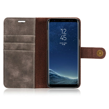 DG.MING for Galaxy S8+ / G955 Crazy Horse Texture Horizontal Flip Detachable Magnetic Protective Case with Holder & Card Slots & Wallet(Grey) - Galaxy Phone Cases by DG.MING | Online Shopping UK | buy2fix