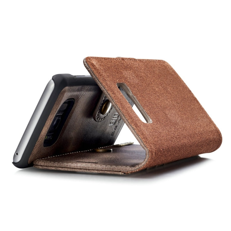 DG.MING for Galaxy S8+ / G955 Crazy Horse Texture Horizontal Flip Detachable Magnetic Protective Case with Holder & Card Slots & Wallet(Grey) - Galaxy Phone Cases by DG.MING | Online Shopping UK | buy2fix