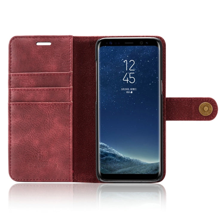 DG.MING for Galaxy S8+ / G955 Crazy Horse Texture Horizontal Flip Detachable Magnetic Protective Case with Holder & Card Slots & Wallet(Red) - Galaxy Phone Cases by DG.MING | Online Shopping UK | buy2fix