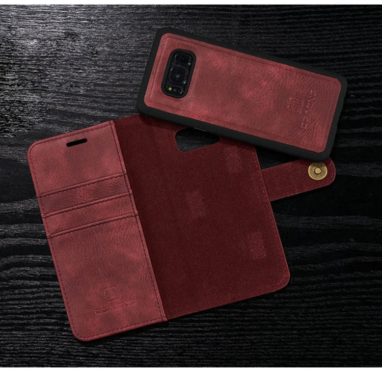 DG.MING for Galaxy S8+ / G955 Crazy Horse Texture Horizontal Flip Detachable Magnetic Protective Case with Holder & Card Slots & Wallet(Red) - Galaxy Phone Cases by DG.MING | Online Shopping UK | buy2fix