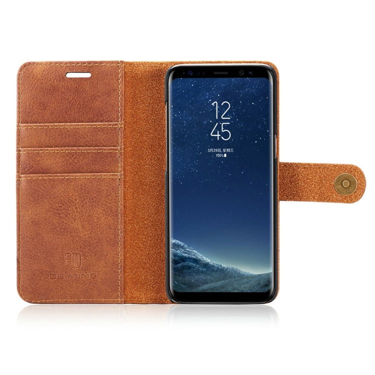 DG.MING for Galaxy S8+ / G955 Crazy Horse Texture Horizontal Flip Detachable Magnetic Protective Case with Holder & Card Slots & Wallet(Brown) - Galaxy Phone Cases by DG.MING | Online Shopping UK | buy2fix