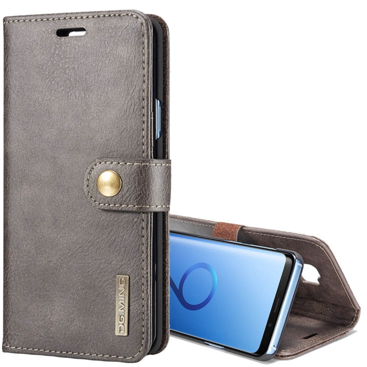 DG.MING for Galaxy S9+ Crazy Horse Texture Horizontal Flip Detachable Magnetic Protective Case with Holder & Card Slots & Wallet(Grey) - Galaxy Phone Cases by DG.MING | Online Shopping UK | buy2fix