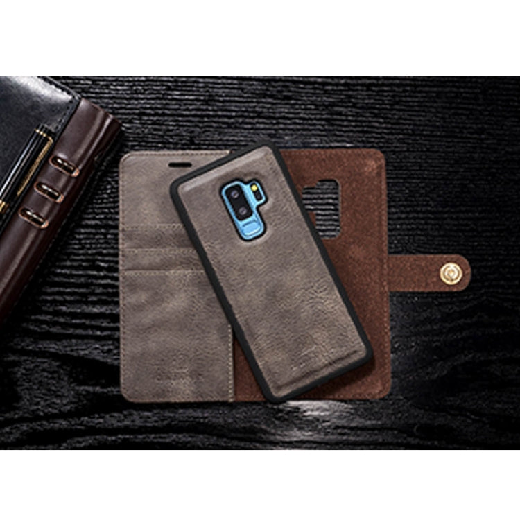DG.MING for Galaxy S9+ Crazy Horse Texture Horizontal Flip Detachable Magnetic Protective Case with Holder & Card Slots & Wallet(Grey) - Galaxy Phone Cases by DG.MING | Online Shopping UK | buy2fix