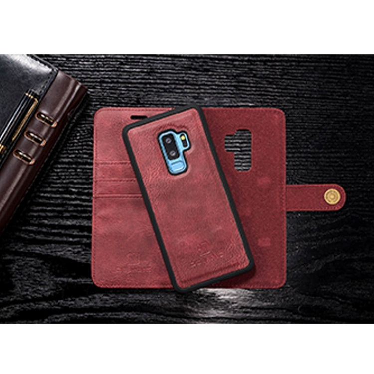 DG.MING for Galaxy S9+ Crazy Horse Texture Horizontal Flip Detachable Magnetic Protective Case with Holder & Card Slots & Wallet(Red) - Galaxy Phone Cases by DG.MING | Online Shopping UK | buy2fix